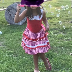 Red/white checker dress; girls size10